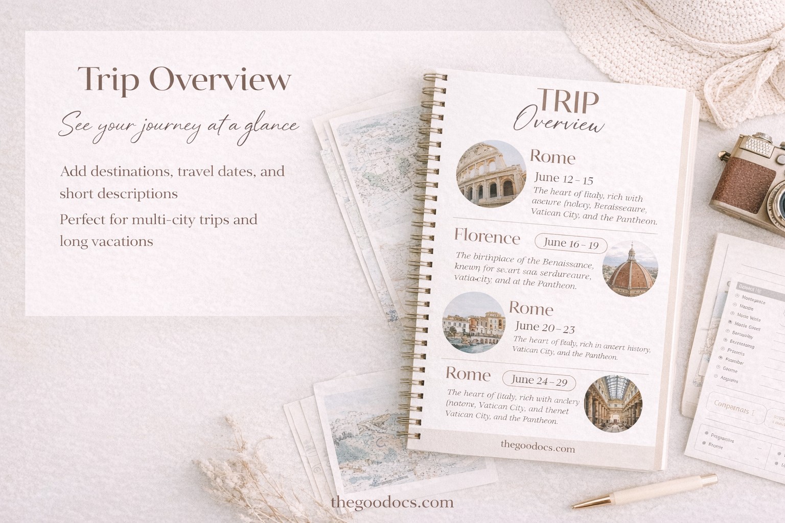 Aesthetic Trip Itinerary - Free Google Docs Template - 10069549 - Slide 3