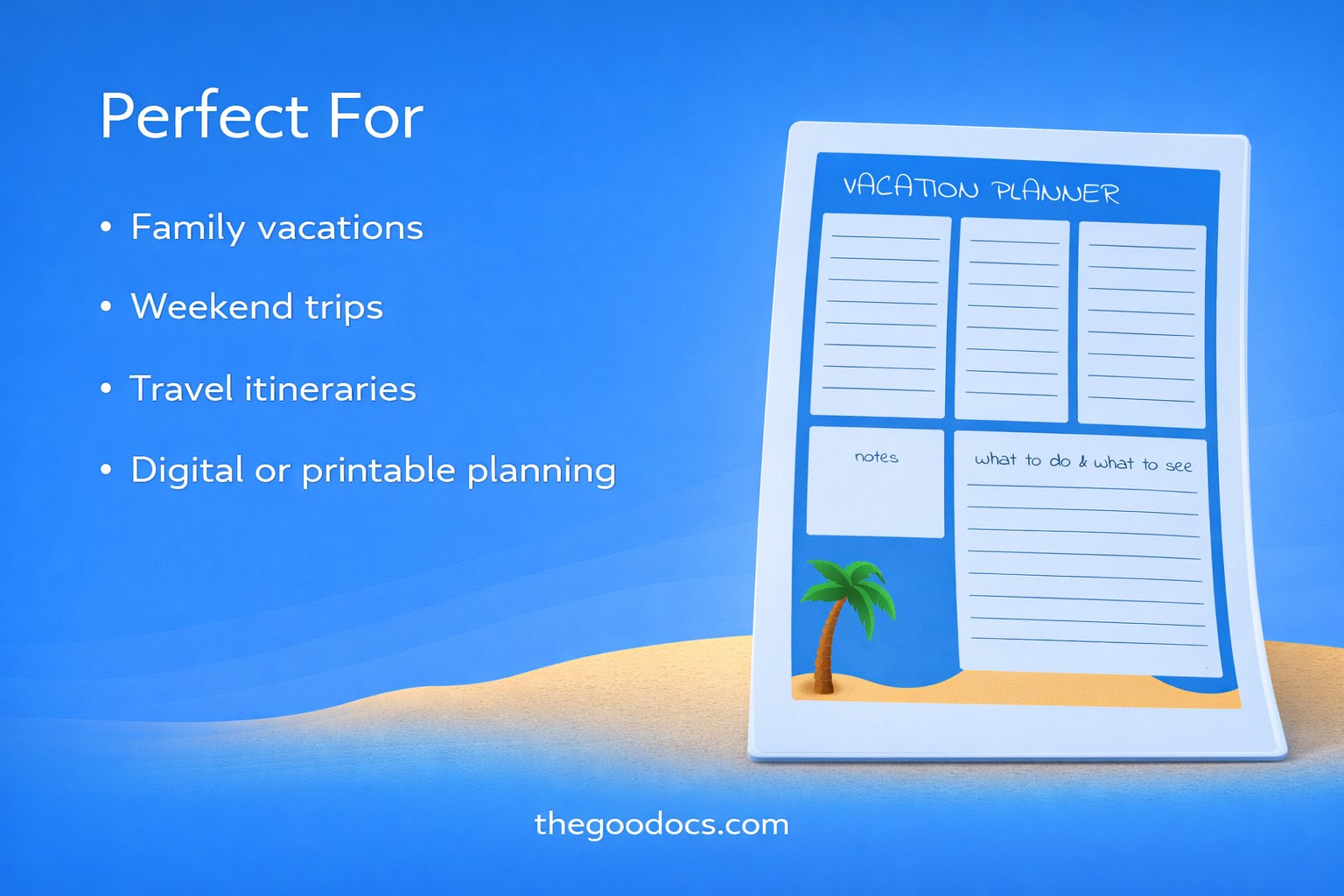 Preview of Vacation Blue Planner for Google Slides and Microsoft PowerPoint - View 4