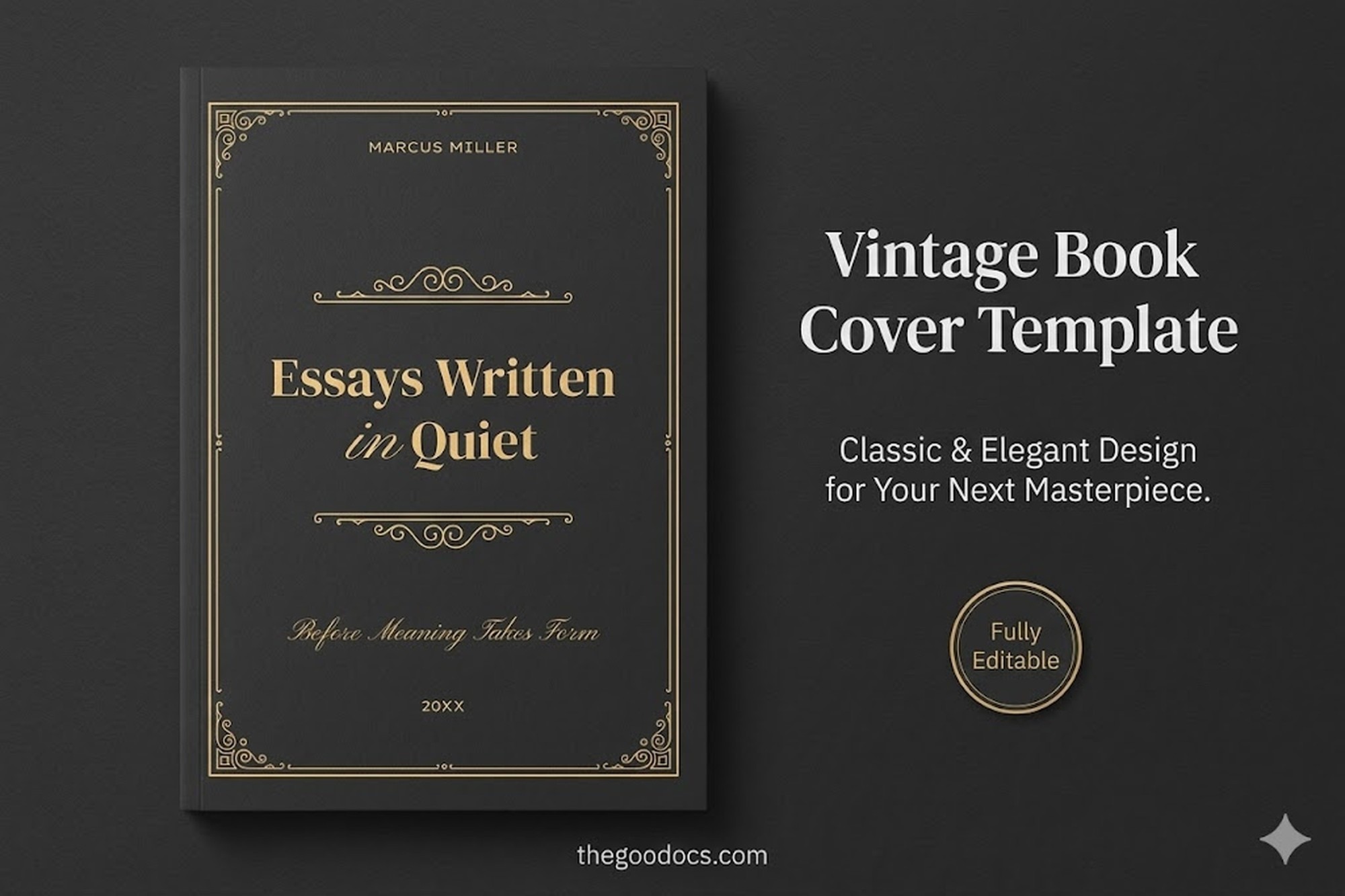 Vista previa de Plantilla de portada de libro vintage para Google Docs and Microsoft Word - Ver 1