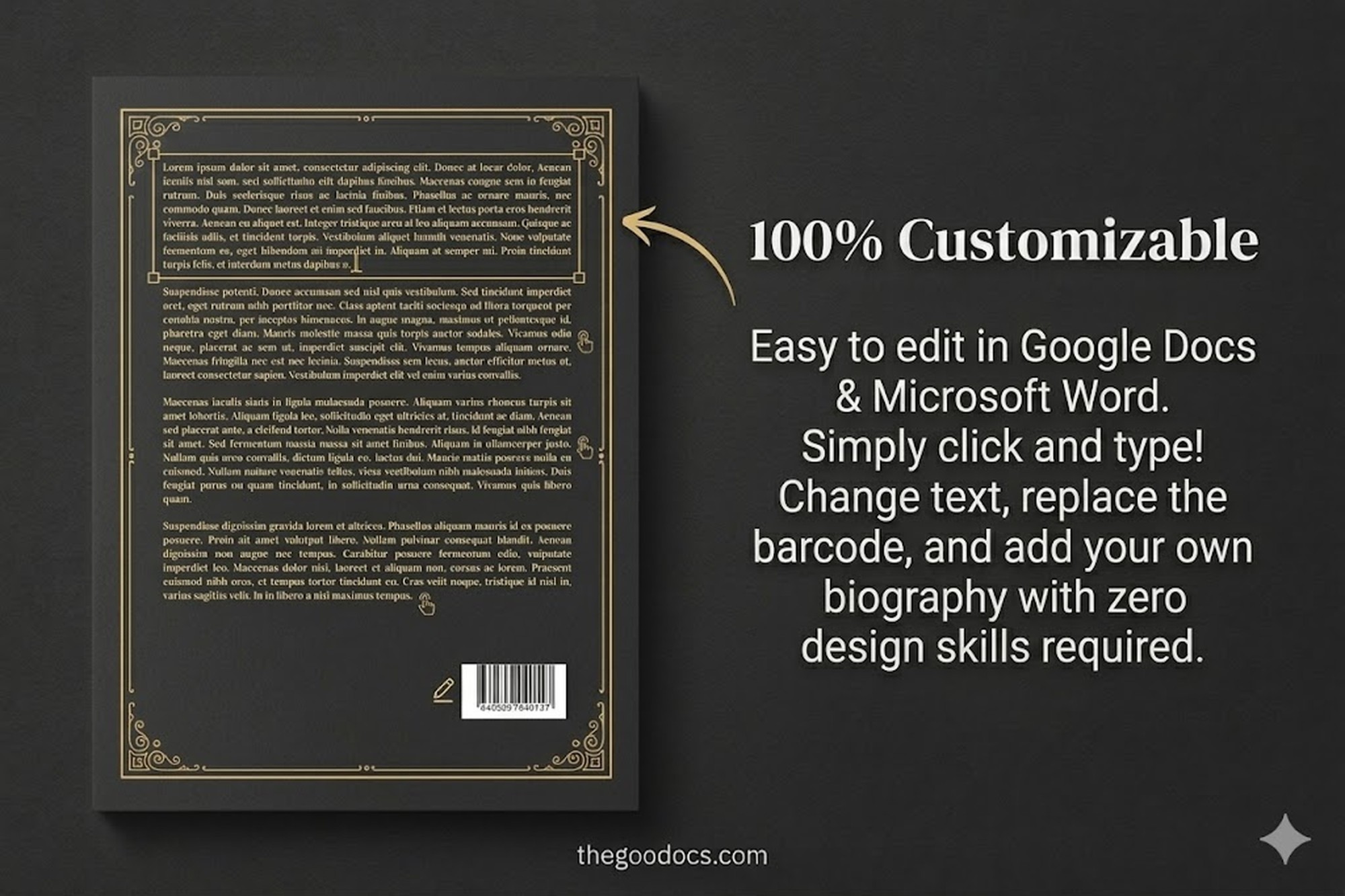 Vista previa de Plantilla de portada de libro vintage para Google Docs and Microsoft Word - Ver 3