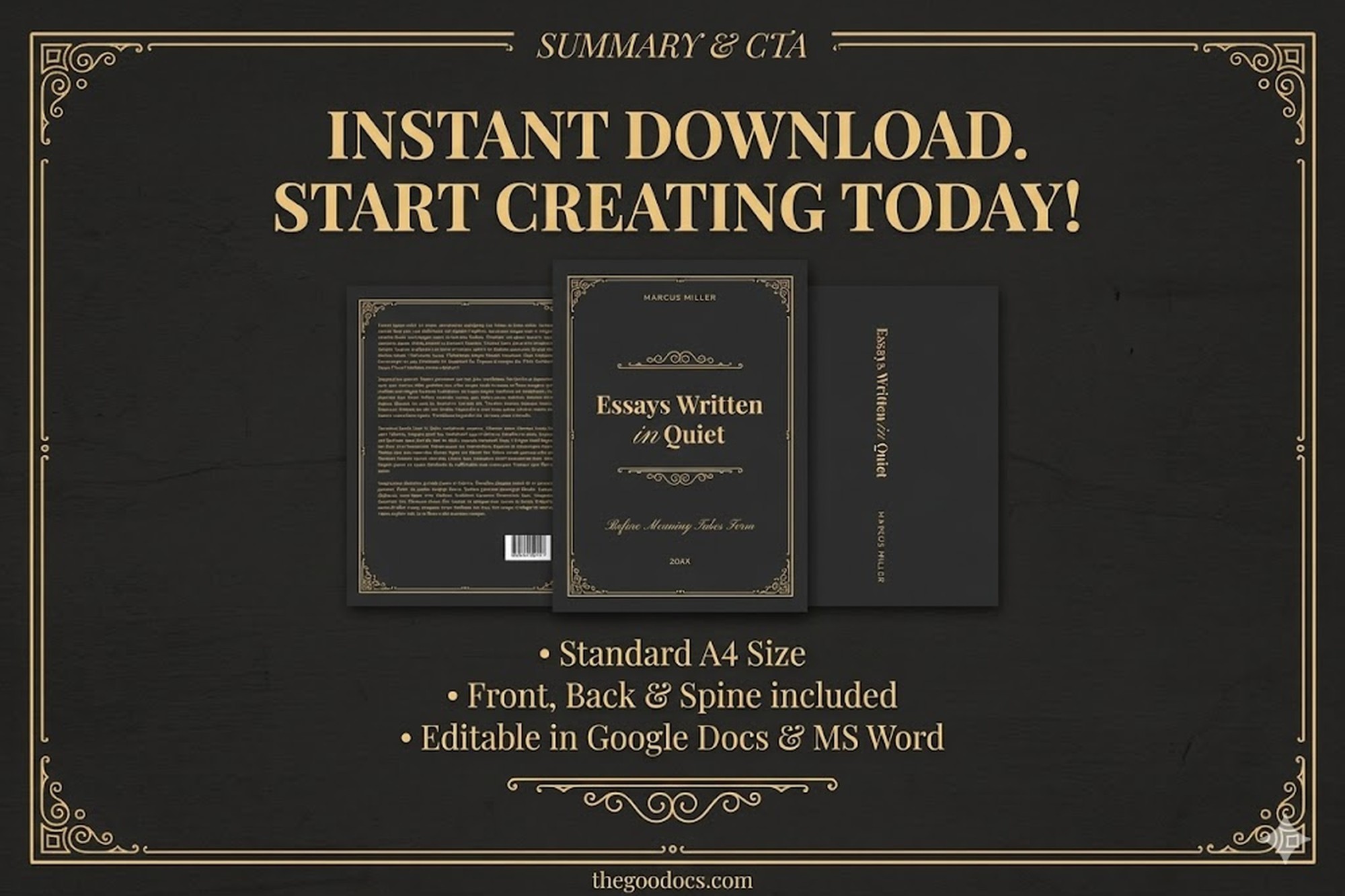 Vista previa de Plantilla de portada de libro vintage para Google Docs and Microsoft Word - Ver 5