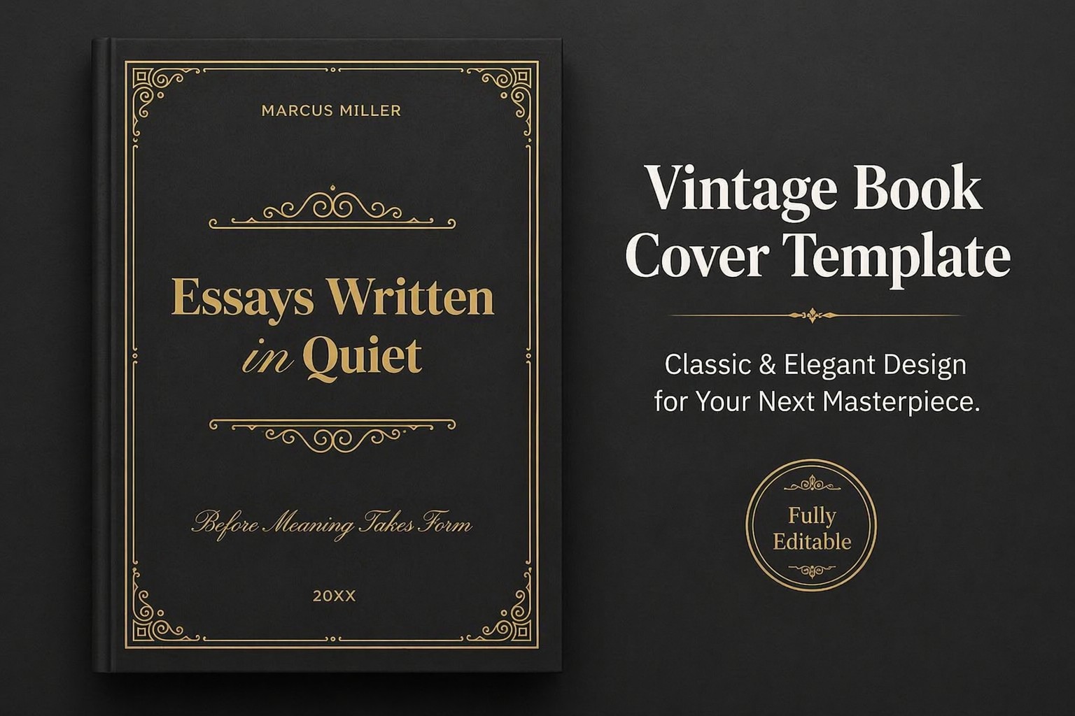 Preview of Vintage Book Cover Template for Google Docs and Microsoft Word - View 1