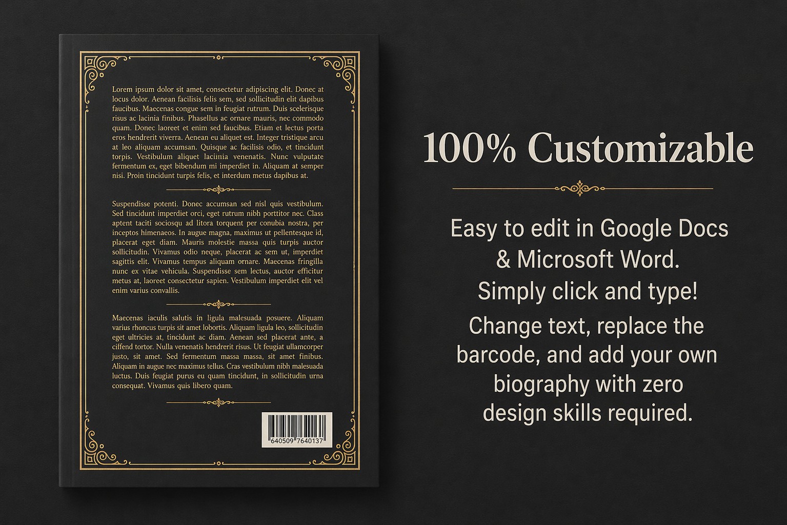 Preview of Vintage Book Cover Template for Google Docs and Microsoft Word - View 3