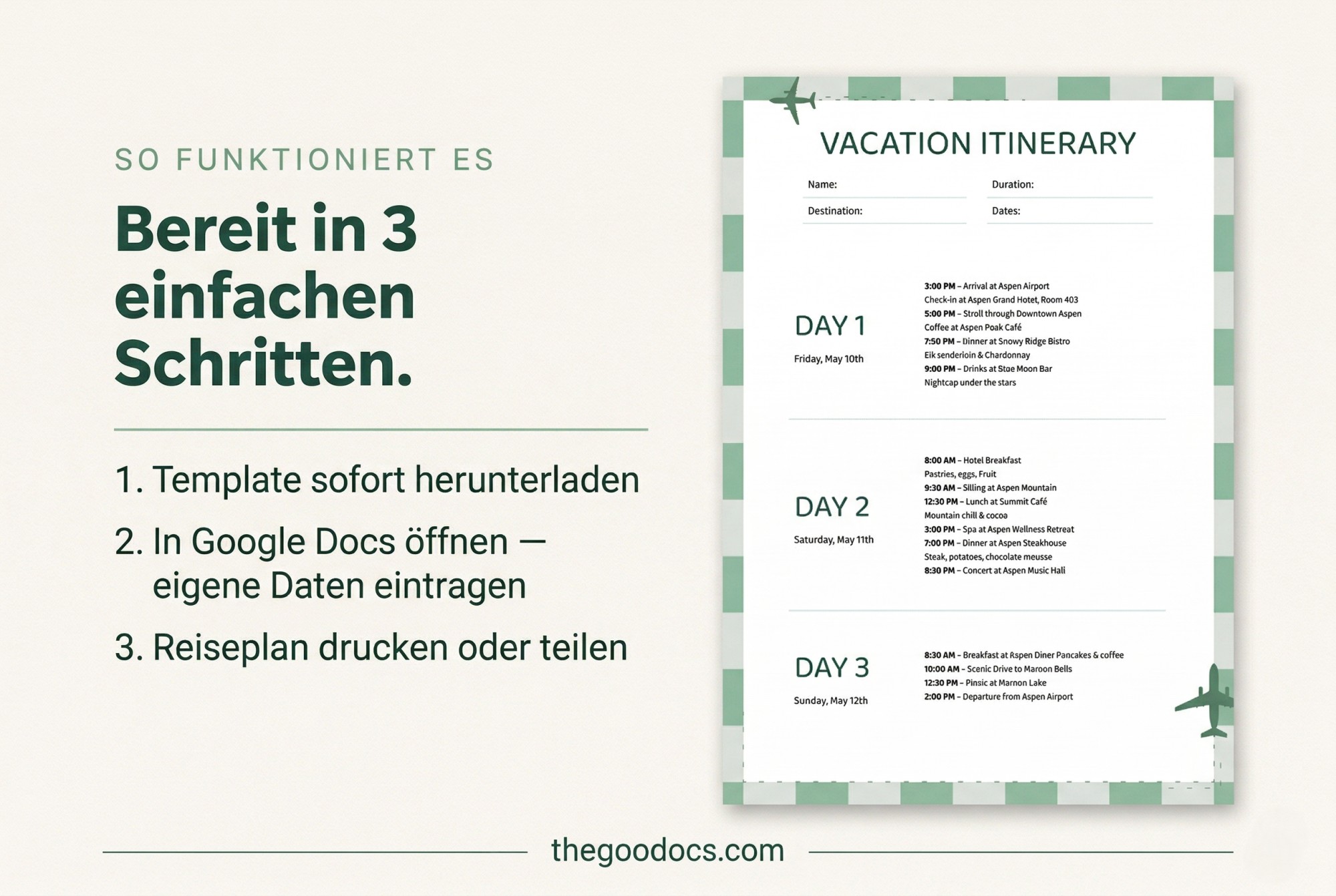 Vorschau von Wochenendurlaubsreiseroute Vorlage für Google Docs and Microsoft Word - Ansehen 4