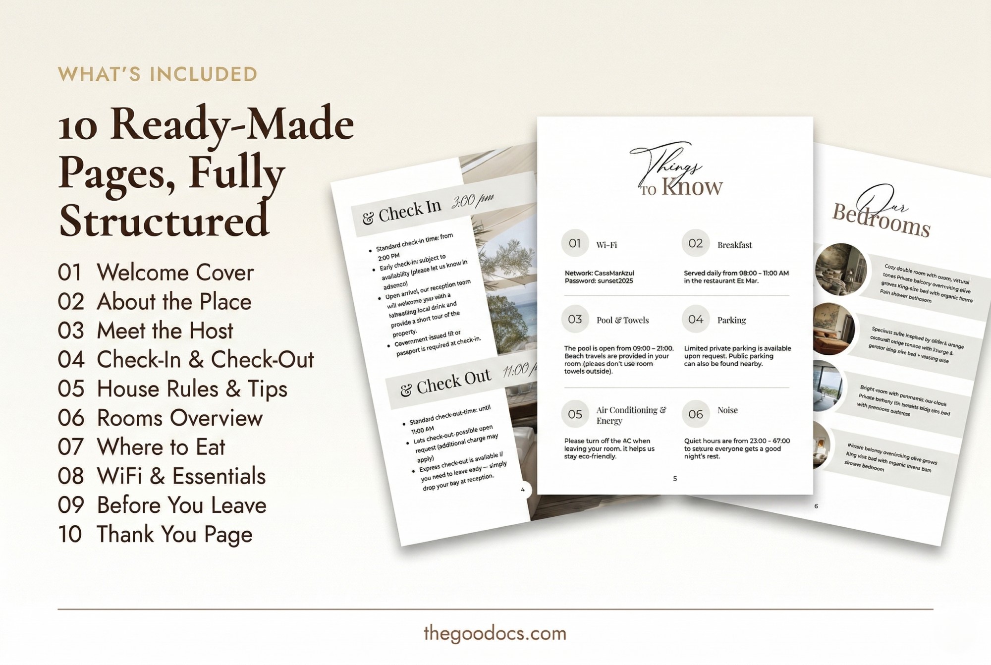 Preview of Welcome Book Template for Airbnb or Boutique Hotels for Google Docs and Microsoft Word - View 3