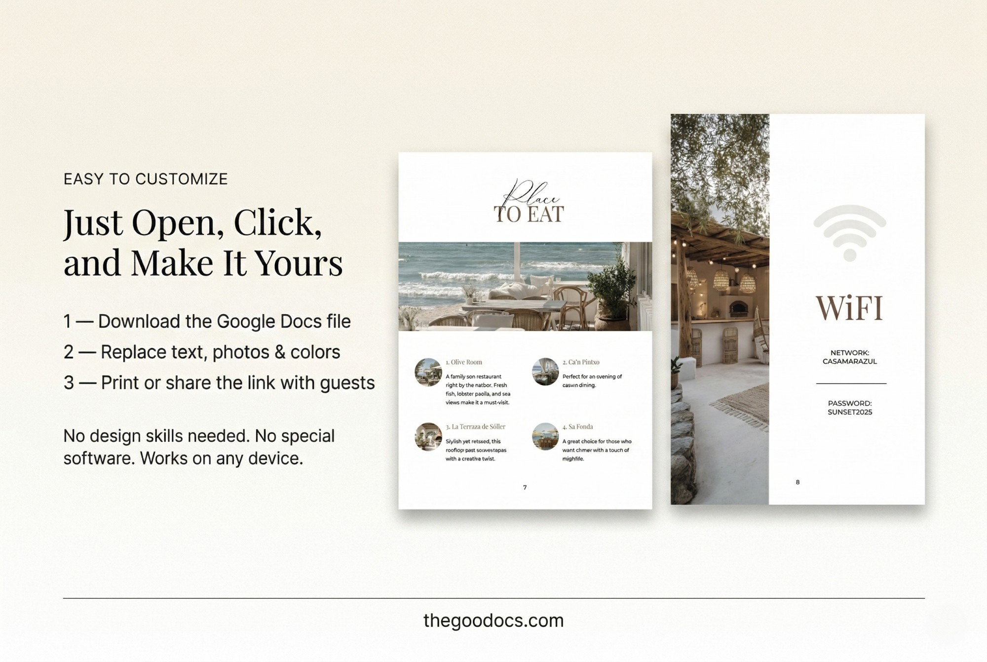Preview of Welcome Book Template for Airbnb or Boutique Hotels for Google Docs and Microsoft Word - View 4