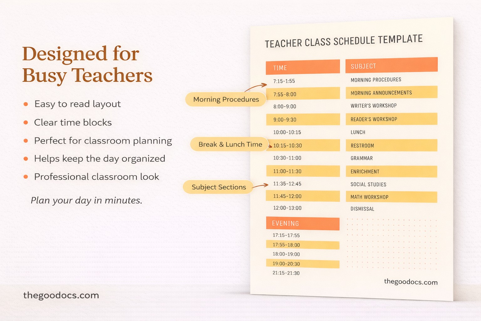 Vista previa de Horario escolar amarillo para Google Slides and Microsoft PowerPoint - Ver 3