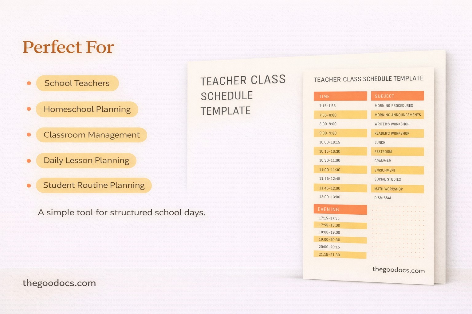Vista previa de Horario escolar amarillo para Google Slides and Microsoft PowerPoint - Ver 4