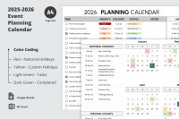 Calendrier de planification des événements 2025-2026 - Gratuit Google Docs Modèle - 10069973 - Glisser 3