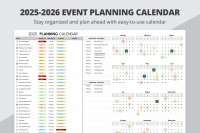2025-2026 Event Planning Calendar - Free Google Docs Template - 10069973 - Slide 1