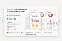 All-in-One Monthly Budget Template With Debt Tracker and Calendar - Free Google Docs Template - 10070000 - Slide 1