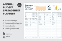 Annual Budget Spreadsheet And Planner - Free Google Docs Template - 10069239 - Slide 3
