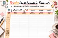Bright Class Schedule - Free Google Docs Template - 10063260 - Slide 1