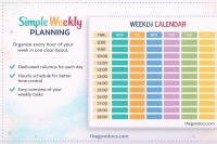 Calendario settimanale colorato - Gratuito Google Docs Modello - 10064272 - Diapositiva 2