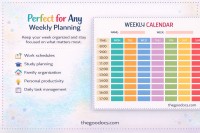 Calendario settimanale colorato - Gratuito Google Docs Modello - 10064272 - Diapositiva 4