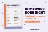 Lista Fofa de Tarefas Escolares - Gratuito Documentos Google Modelo - 10064471 - Deslizar 1