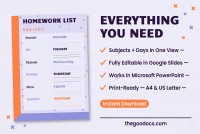 Lista Fofa de Tarefas Escolares - Gratuito Documentos Google Modelo - 10064471 - Deslizar 2