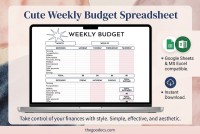 Cute Weekly Budget - Free Google Docs Template - 10066379 - Slide 1