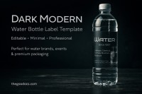 Rótulo Escuro e Moderno para Garrafa de Água - Gratuito Documentos Google Modelo - 10066587 - Deslizar 1