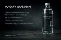 Rótulo Escuro e Moderno para Garrafa de Água - Gratuito Documentos Google Modelo - 10066587 - Deslizar 2