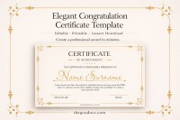 Elegante certificado de felicitación - Gratis Google Doc Plantilla - 10065244 - Deslizar 1