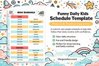 Horário engraçado diário das crianças. - Gratuito Documentos Google Modelo - 10067379 - Deslizar 1