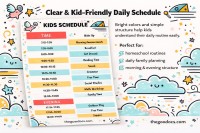 Horário engraçado diário das crianças. - Gratuito Documentos Google Modelo - 10067379 - Deslizar 2