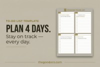 Golden Four-Day To-Do List - Free Google Docs Template - 10064383 - Slide 1