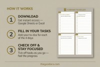 Golden Four-Day To-Do List - Free Google Docs Template - 10064383 - Slide 4