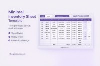 Feuille d'inventaire gris et mauve - Gratuit Google Docs Modèle - 10063631 - Glisser 1
