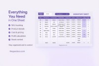 Feuille d'inventaire gris et mauve - Gratuit Google Docs Modèle - 10063631 - Glisser 2