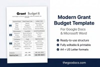 Modern Grant Budget - Free Google Docs Template - 10068235 - Slide 1