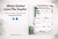 Modest Student Lesson Plan - Free Google Docs Template - 10064605 - Slide 1