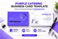 Cartão de visita Purple Catering - Gratuito Documentos Google Modelo - 10064918 - Deslizar 1