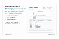 Ordre du jour de la réunion d'équipe minimaliste - Gratuit Google Docs Modèle - 10062332 - Glisser 1
