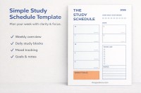 Horário de estudo simples. - Gratuito Documentos Google Modelo - 10065005 - Deslizar 1