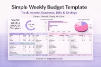 Orçamento Semanal Simples - Gratuito Documentos Google Modelo - 10068637 - Deslizar 1