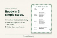 Weekend Vacation Itinerary Template - Free Google Docs Template - 10071170 - Slide 4