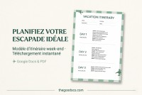 Modèle de programme de vacances de week-end - Gratuit Google Docs Modèle - 10071170 - Glisser 1