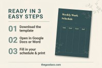 Weekly Work Schedule - Free Google Docs Template - 10062783 - Slide 4