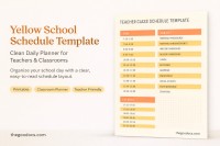 Horario escolar amarillo - Gratis Google Doc Plantilla - 10065101 - Deslizar 1