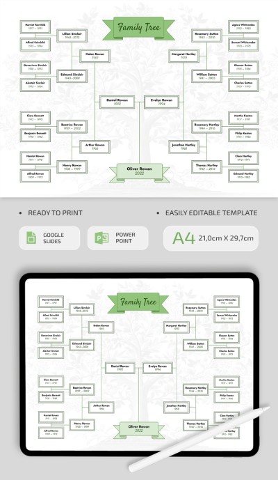 5 Generation Family Tree Template Template