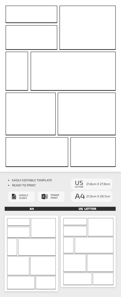 9 Panel Comic Strip Template Template