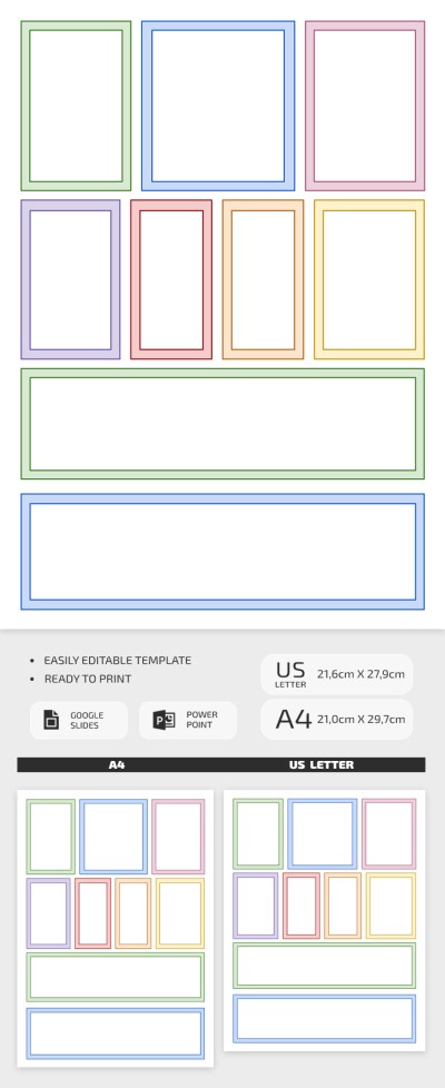 9 Panel Comic Strip Template – Farbversion Vorlage