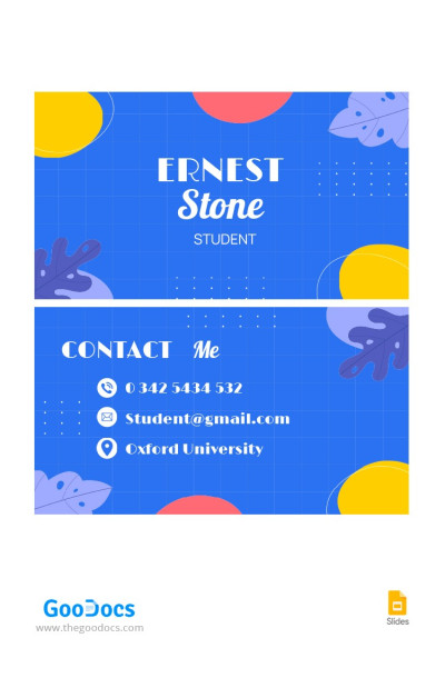 Abstract Student Card Template