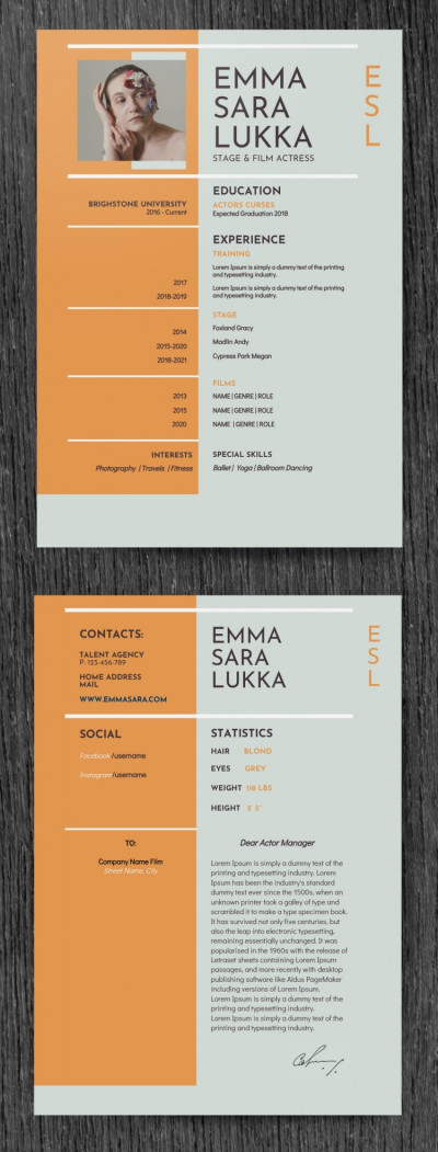 Free Actor Resume Templates In Google Docs Thegoodocs