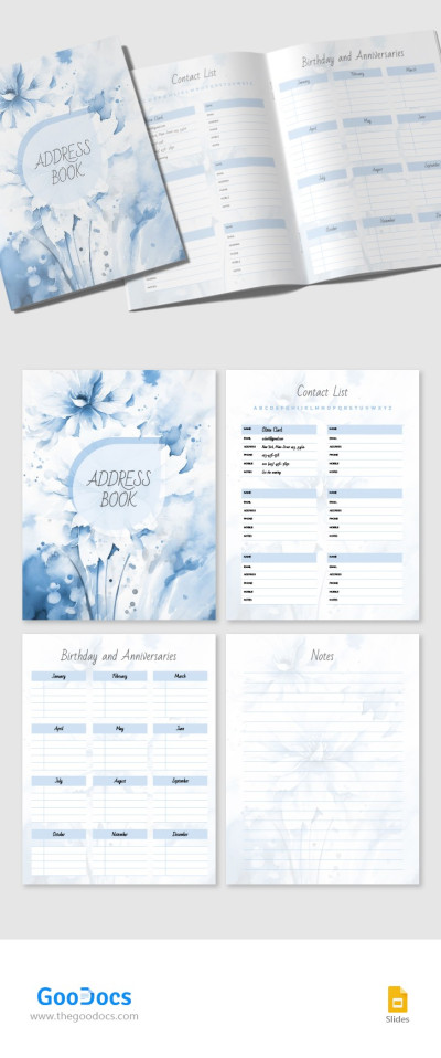 Blue Address Book Template