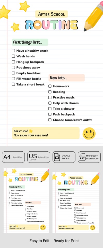 After School Schedule Template Template