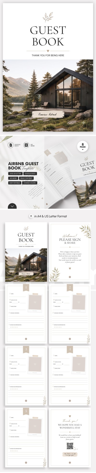 Modèle de Livre d'Or pour les Invités Airbnb Modèle