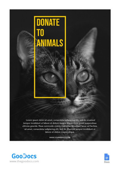 Folheto de Caridade Animal Modelo